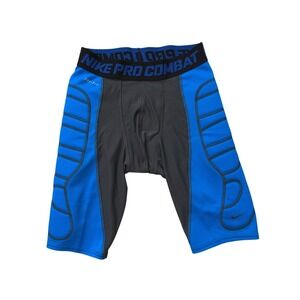 Nike Pro Combat MLB Padded Compression Shorts Blue Grey Mens Large Athleisure
